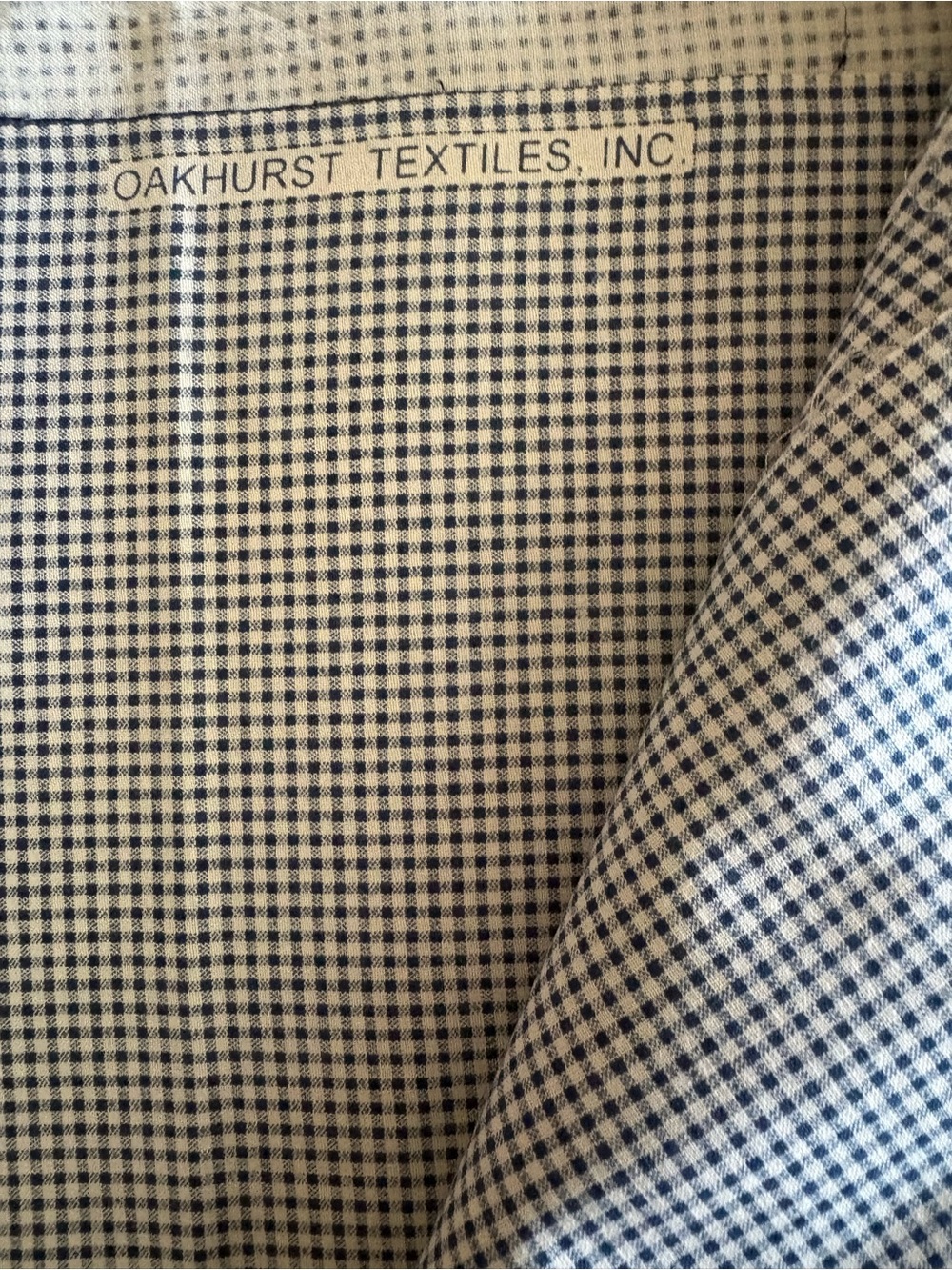 Oakhurst Textiles Gingham Fabric - Navy and Cream 2 yards